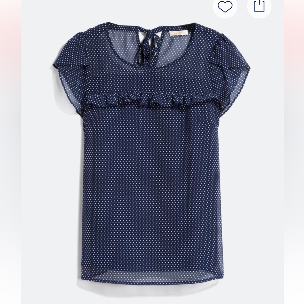 SKIES ARE BLUE Pryah Ruffle Neckline Detail Blouse